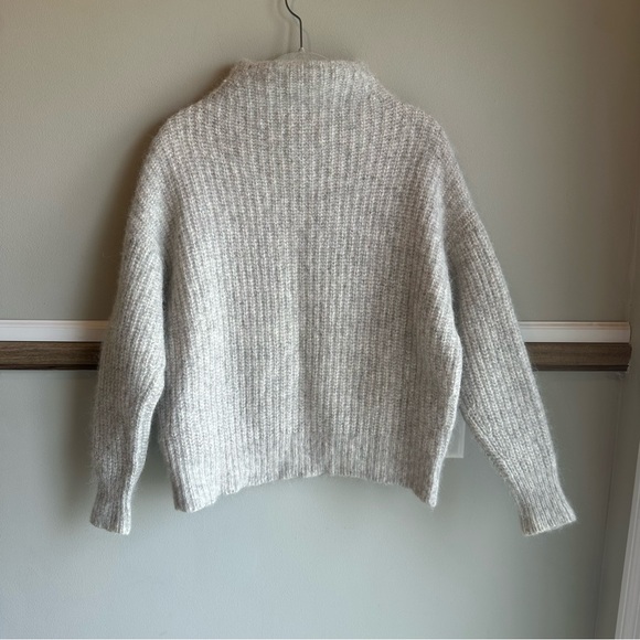 Lauren Manoogian Made In Peru Alpaca Cotton Mock Neck Gray Sweater - Picture 2 of 4